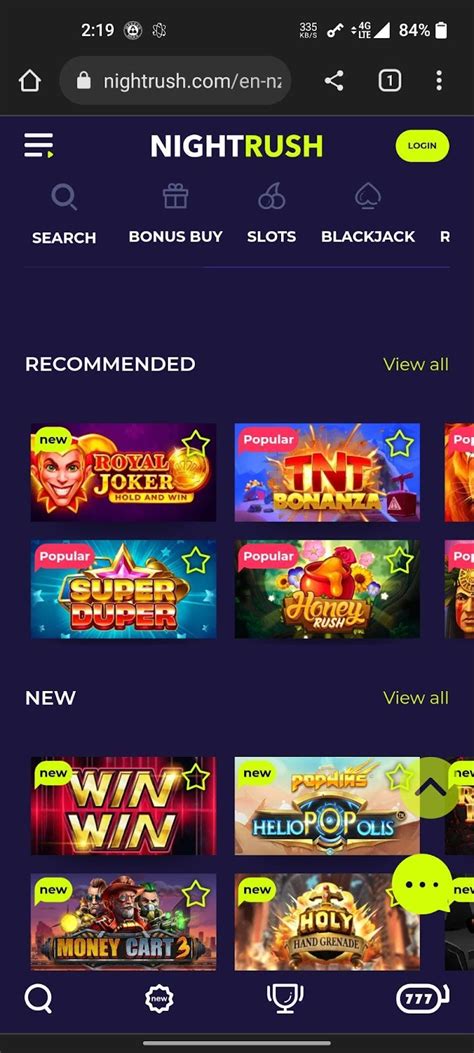 NightRush Casino Bonus .